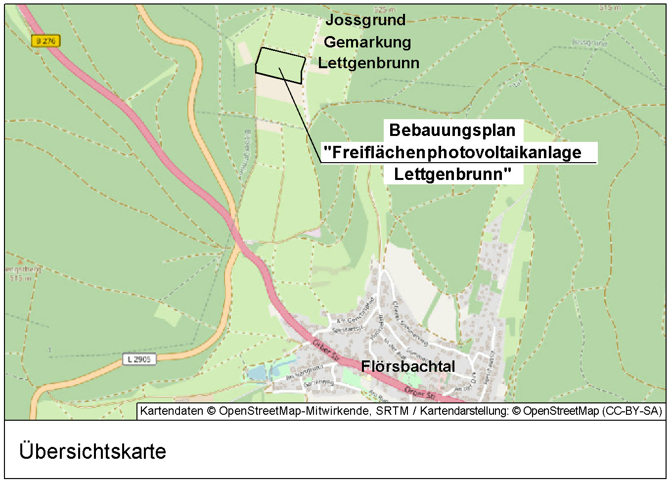 Bebauungsplan „Freiflächenphotovoltaikanlage Lettgenbrunn“ im Parallelverfahren zur Änderung des Flächennutzungsplans der Gemeinde Jossgrund