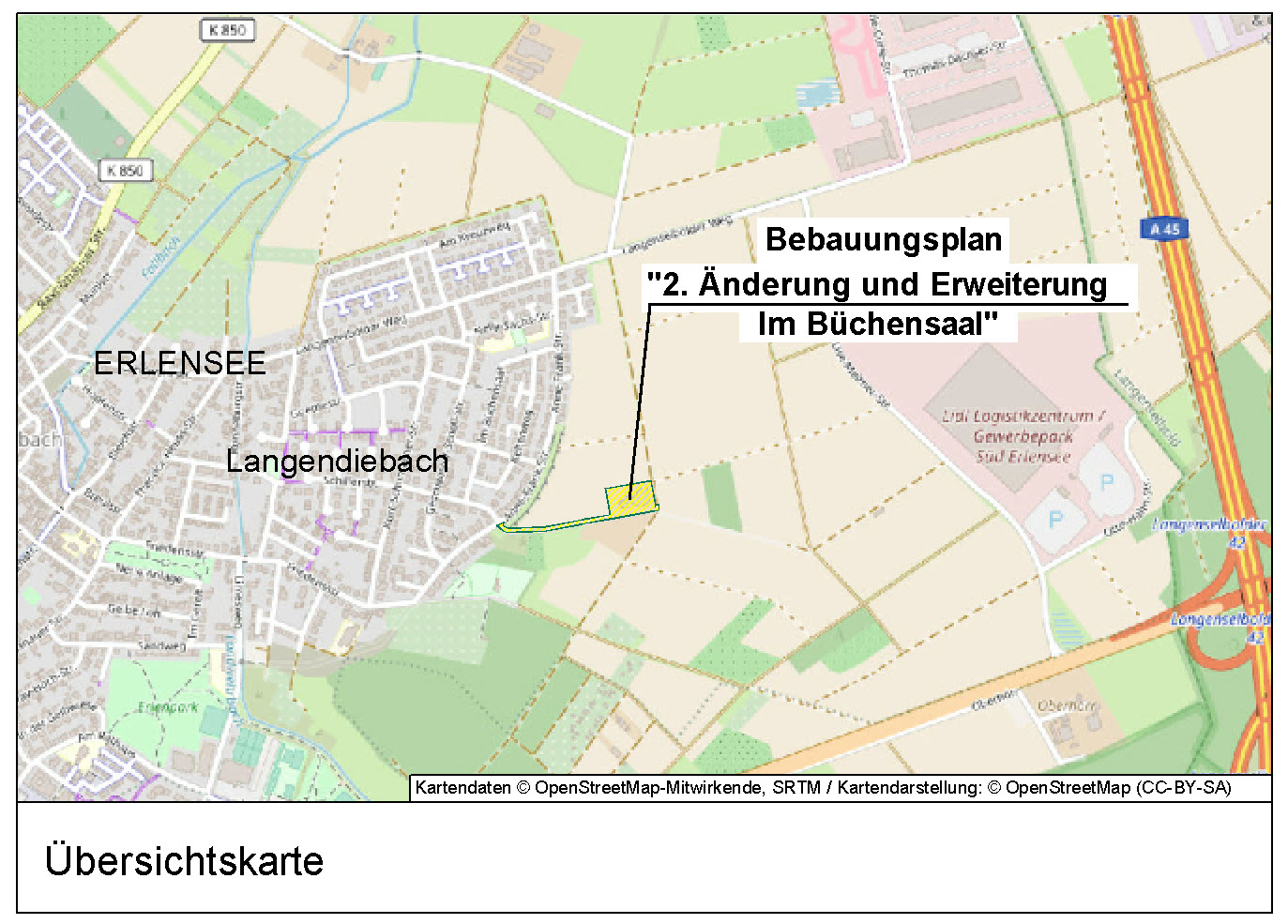 Bebauungsplan „2. Änderung und Erweiterung Im Büchensaal“ der Stadt Erlensee im Stadtteil Langendiebach