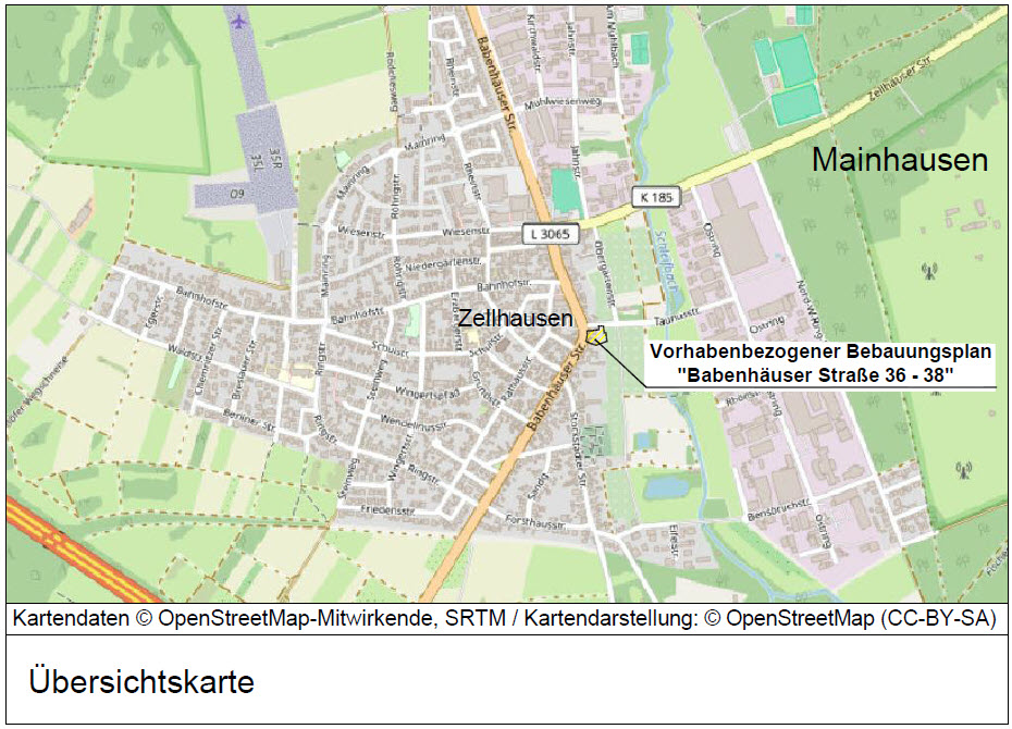 Vorhabenbezogener Bebauungsplan „Babenhäuser Straße 36-38“ der Gemeinde Mainhausen, Ortsteil Zellhausen