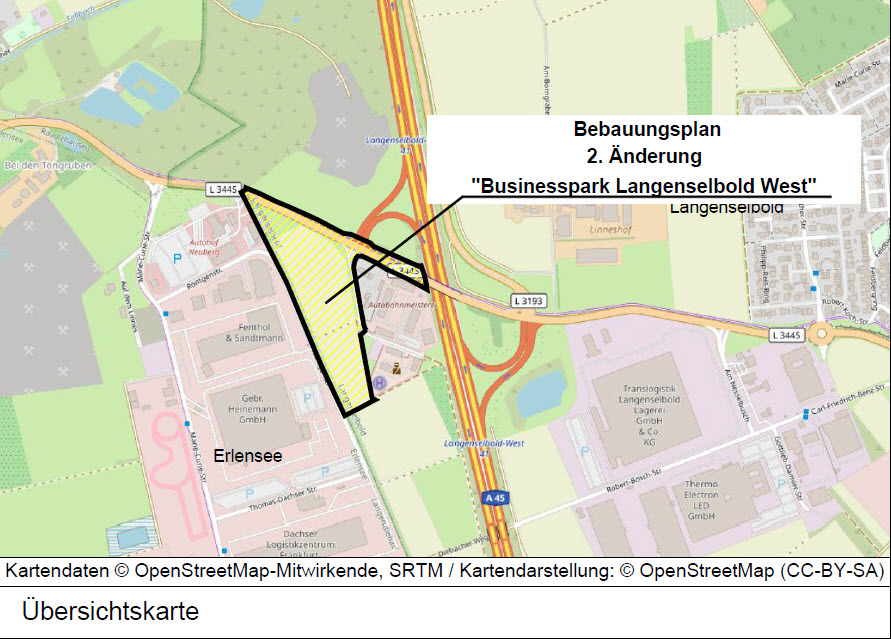 Bebauungsplan 2. Änderung „Businesspark Langenselbold West“ der Stadt Langenselbold